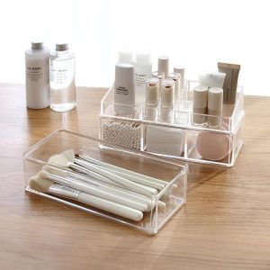 bac de rangement maquillage transparent