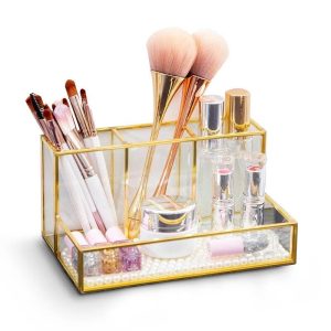 Boite Verre Laiton Maquillage