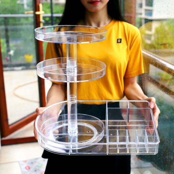 organisateur maquillage 360 transparent