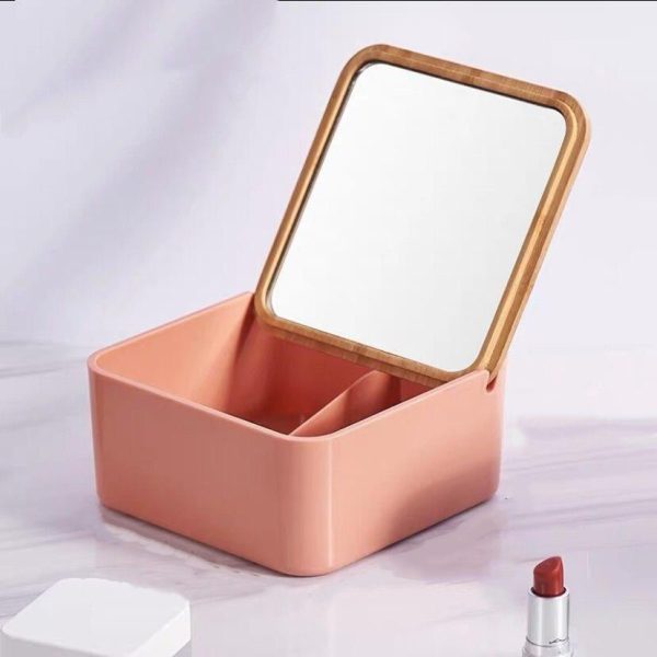 Rangement de Maquillage avec Miroir Cosmétique - Range Maquillage