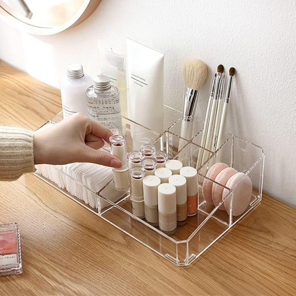 organisateur transparent pour maquillage multi rangement