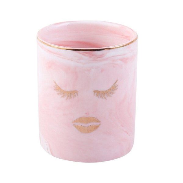 Pot de Pinceaux Maquillage en Marbre - Range Maquillage