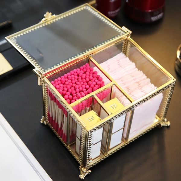 Rangement Maquillage Acrylique Transparent Pour Coton Tige Et Coton – Image 3