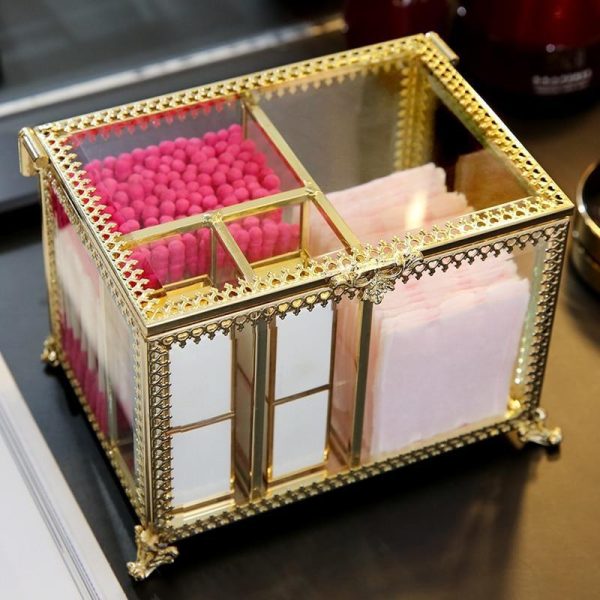 Rangement Maquillage Acrylique Transparent Pour Coton Tige Et Coton – Image 2