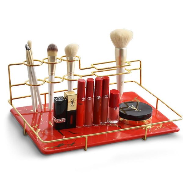 Rangement maquillage marbre